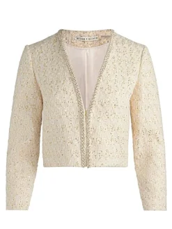 Alice and Olivia KIDMAN EMBELLISHED TWEED JACKET
