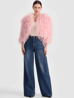 Alice and Olivia KIDMAN FEATHERED JACKET