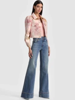 Alice and Olivia LANA PUFF SLEEVE JACKET