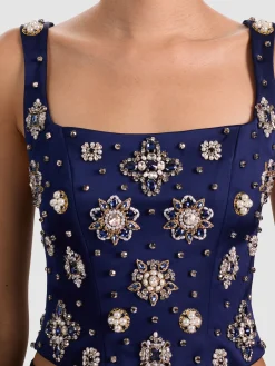 Alice and Olivia LILIANNA EMBELLISHED CORSET TOP
