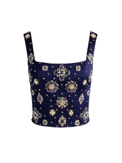 Alice and Olivia LILIANNA EMBELLISHED CORSET TOP