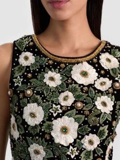 Alice and Olivia LINDSEY EMBELLISHED GOWN