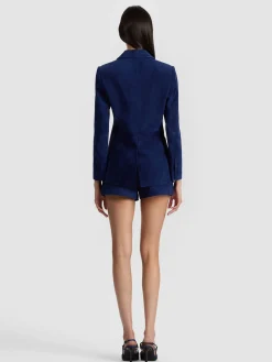 Alice and Olivia MACEY SUEDE FITTED BLAZER