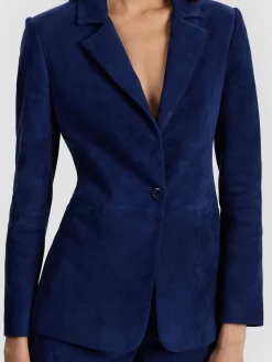 Alice and Olivia MACEY SUEDE FITTED BLAZER