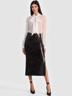 Alice and Olivia MAEVE VEGAN MIDI SKIRT