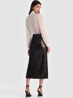 Alice and Olivia MAEVE VEGAN MIDI SKIRT