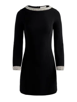 Alice and Olivia MAILYNN EMBELLISHED TRIM MINI DRESS