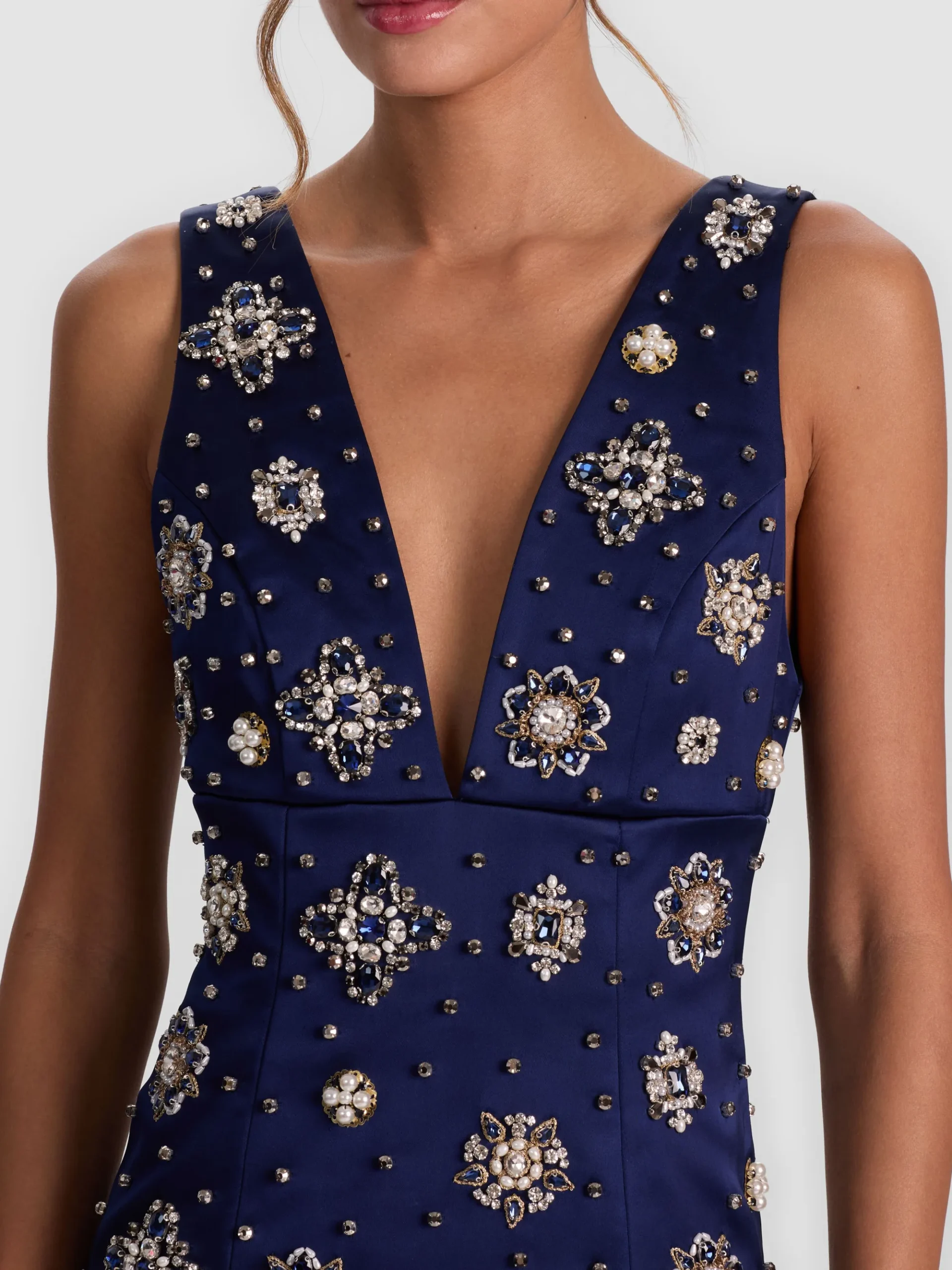Alice and Olivia MANDY EMBELLISHED MINI DRESS