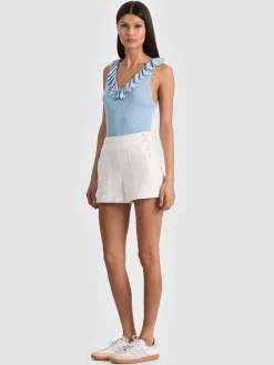 Alice and Olivia MARNIE RUFFLE TANK