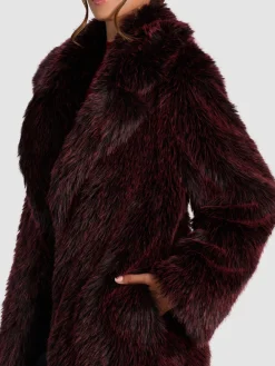Alice and Olivia MARVIN FAUX FUR MAXI COAT