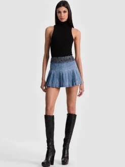 Alice and Olivia MERA DENIM MINI SKIRT