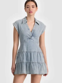 Alice and Olivia MILA DENIM MINI DRESS