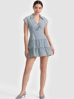 Alice and Olivia MILA DENIM MINI DRESS