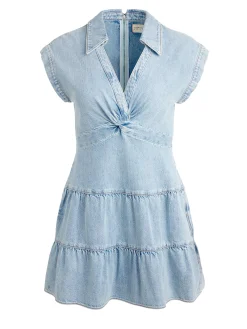 Alice and Olivia MILA DENIM MINI DRESS