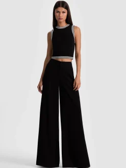 Alice and Olivia NESSI TROUSER WITH SIDE STRIPE