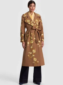 Alice and Olivia NEVADA EMBROIDERED TRENCH COAT