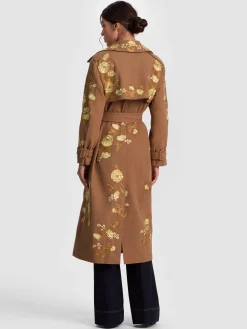 Alice and Olivia NEVADA EMBROIDERED TRENCH COAT