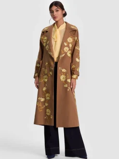 Alice and Olivia NEVADA EMBROIDERED TRENCH COAT