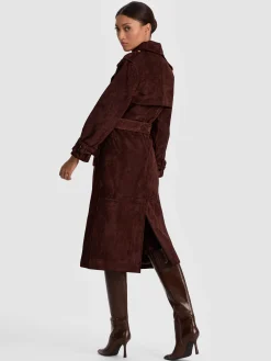 Alice and Olivia NEVADA SUEDE TRENCH COAT