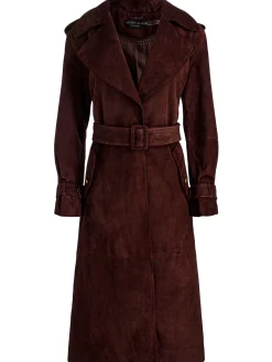 Alice and Olivia NEVADA SUEDE TRENCH COAT