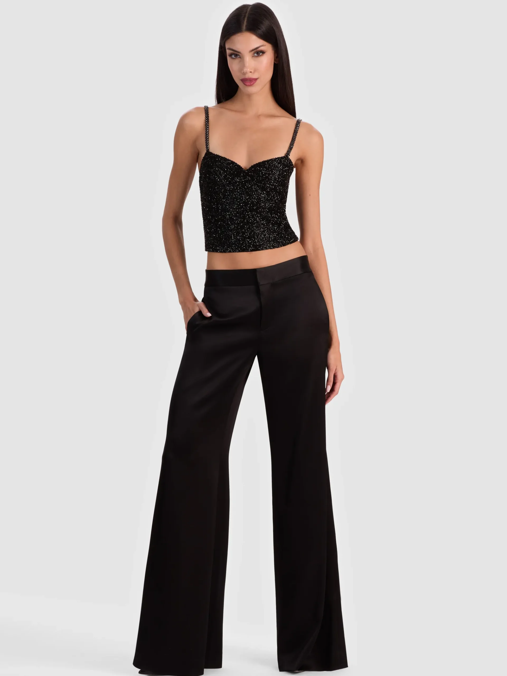 Alice and Olivia NINA EMBELLISHED BUSTIER TOP