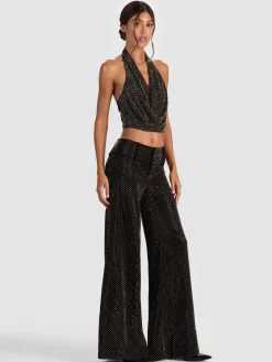 Alice and Olivia OLIVIA EMBELLISHED WIDE LEG PANT