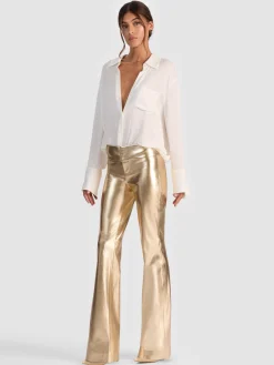 Alice and Olivia OLIVIA VEGAN BOOTCUT PANT