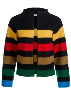 Alice and Olivia PEARSON STRIPED SWEATER JACKET