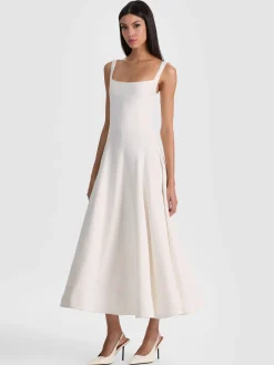 Alice and Olivia POLLY FLARED MIDI DRESS