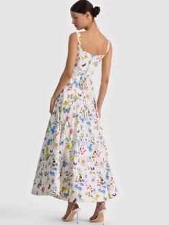 Alice and Olivia POLLY FLARED MIDI DRESS