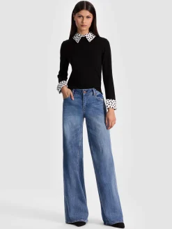 Alice and Olivia PORLA STACEFACE COLLARED SWEATER