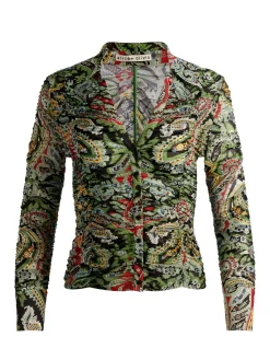 Alice and Olivia PORTIA MESH BUTTON DOWN