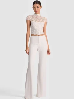 Alice and Olivia PRIA EMBELLISHED TOP