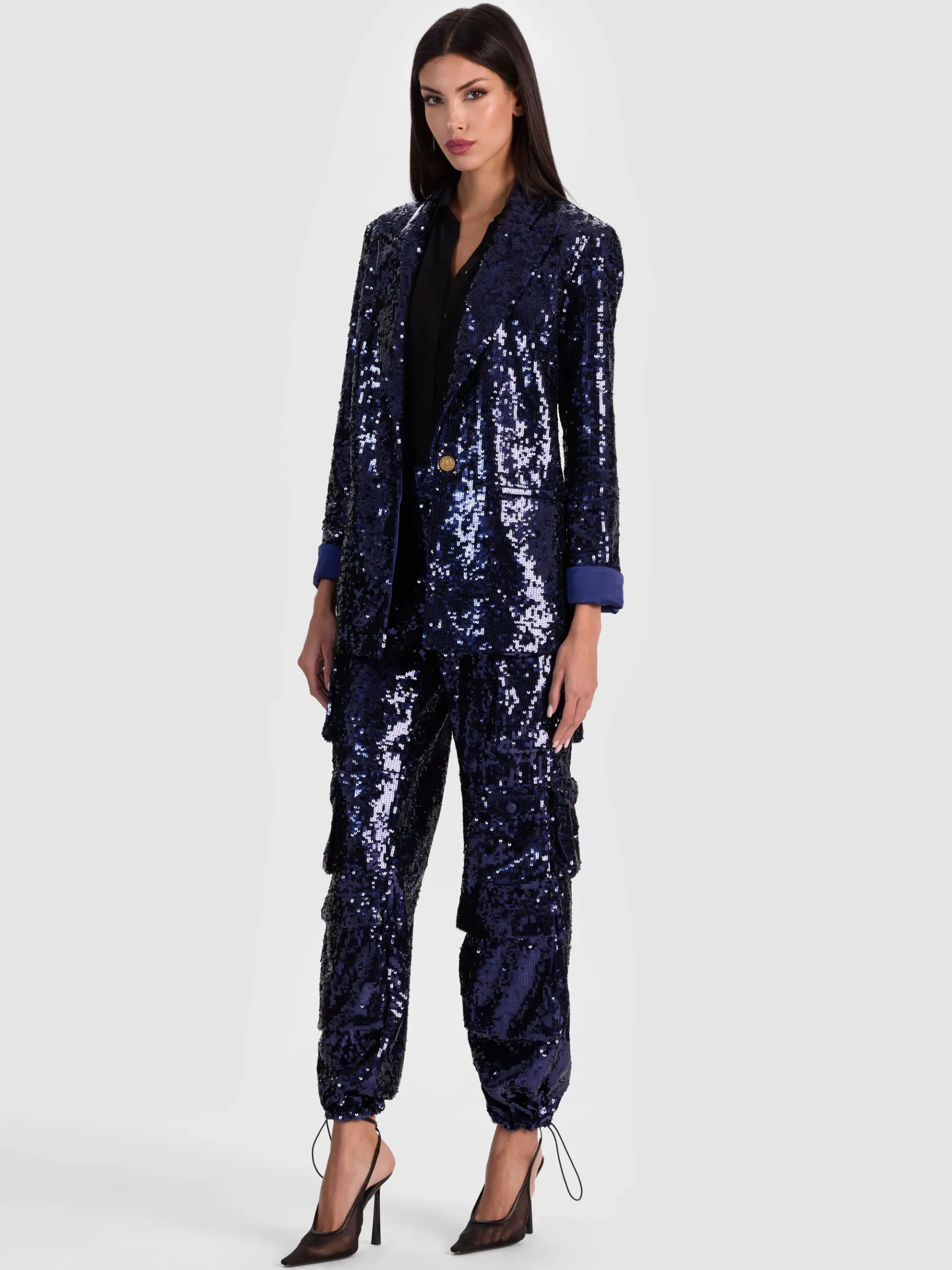 Alice and Olivia QUINCY SEQUIN BLAZER