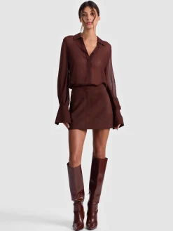 Alice and Olivia RILEY SUEDE MINI SKIRT