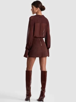 Alice and Olivia RILEY SUEDE MINI SKIRT