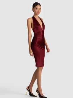 Alice and Olivia ROMY DRAPED MIDI DRESS