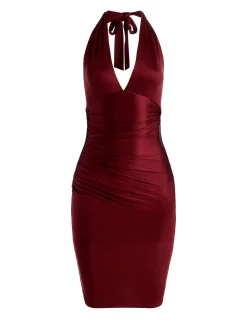 Alice and Olivia ROMY DRAPED MIDI DRESS