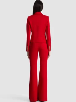 Alice and Olivia SABLE DOUBLE BREASTED CROPPED BLAZER