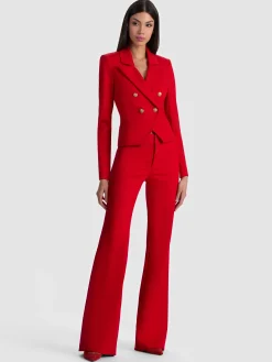 Alice and Olivia SABLE DOUBLE BREASTED CROPPED BLAZER