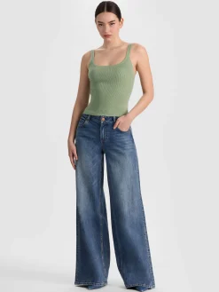 Alice and Olivia SHANA RIBBED TANK