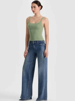 Alice and Olivia SHANA RIBBED TANK