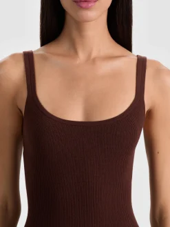 Alice and Olivia SHANA RIBBED TANK DRESS