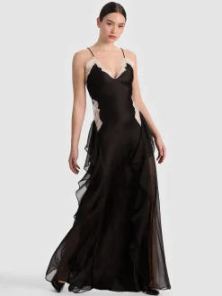 Alice and Olivia SHELBA RUFFLED GOWN