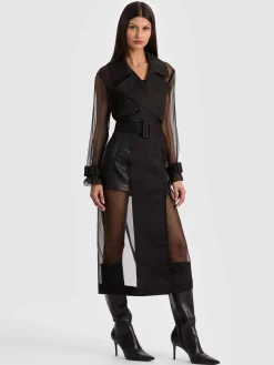 Alice and Olivia SILVIA SHEER MAXI TRENCH