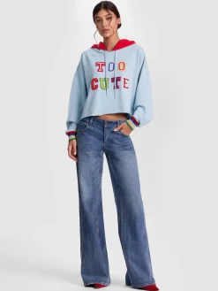Alice and Olivia SUNNY CROPPED HOODIE