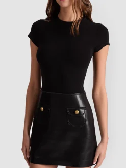 Alice and Olivia SYDNEY VEGAN MINI DRESS