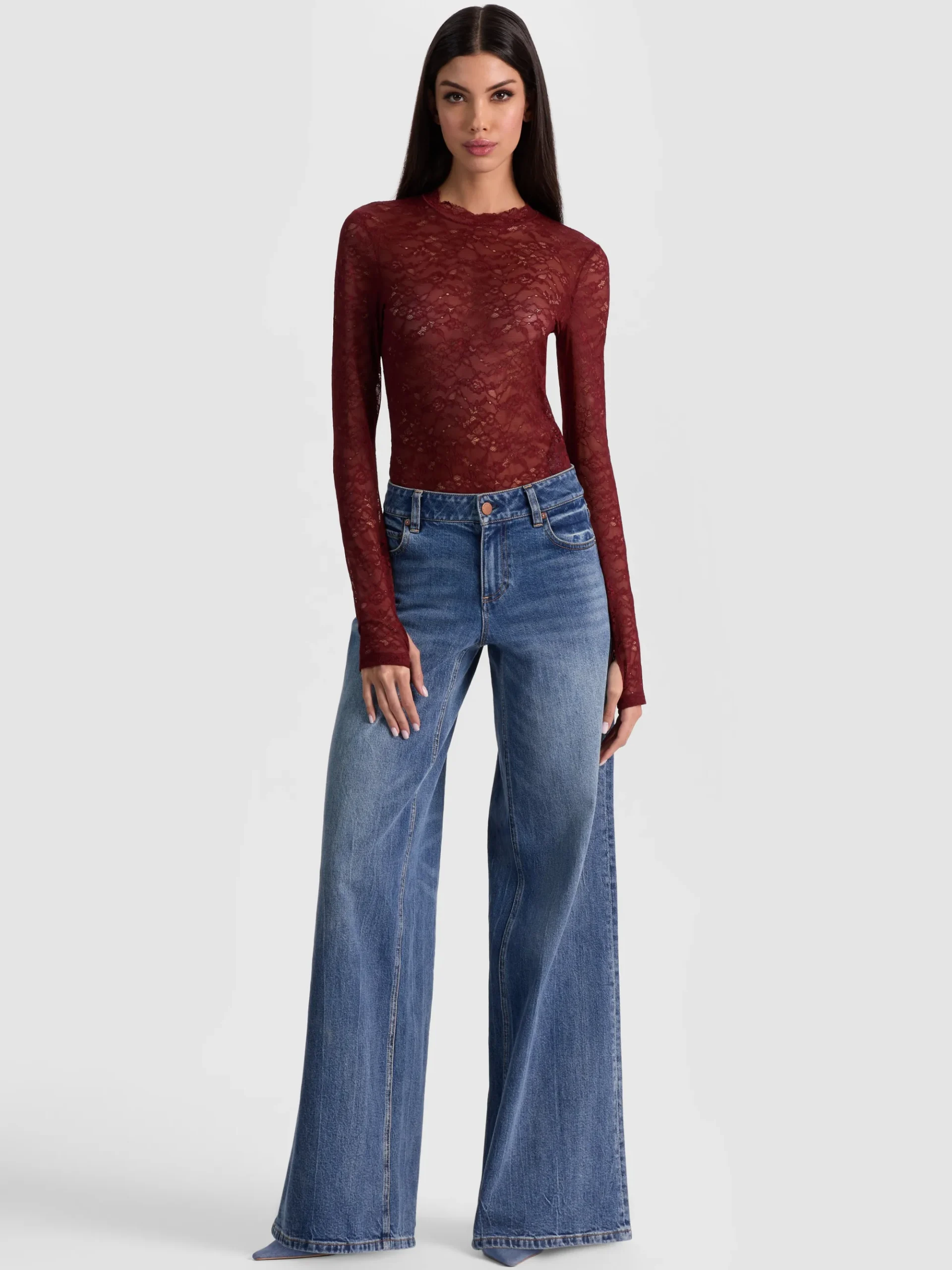 Alice and Olivia TAEYN LACE BODYSUIT