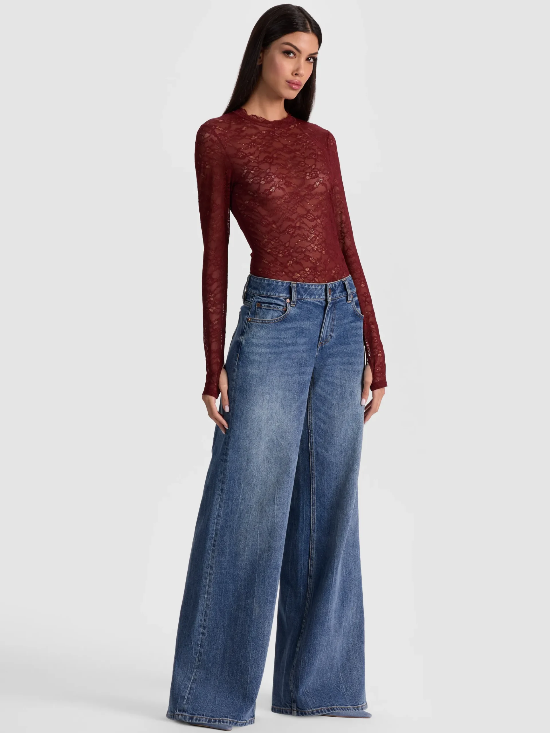 Alice and Olivia TAEYN LACE BODYSUIT