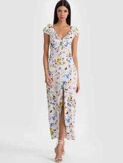 Alice and Olivia TARA MIDI SLIP DRESS